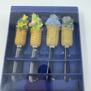 Charter Club flower themed cheese knives